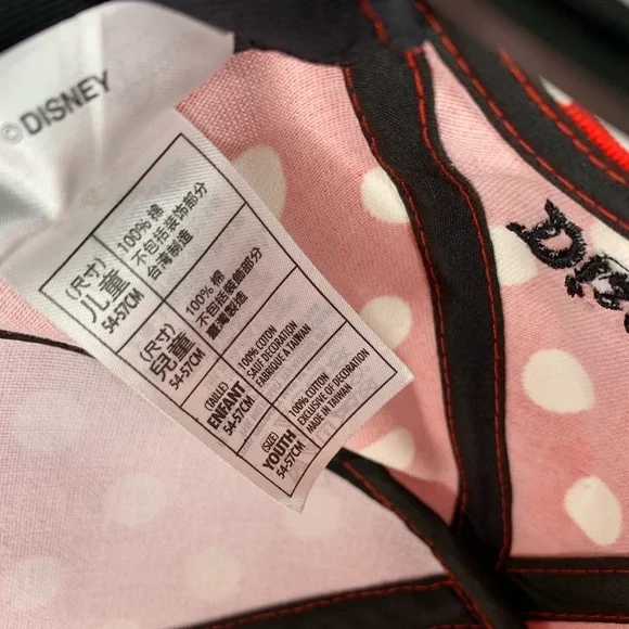 Disney Minnie Mouse Ears Hat Polka Dot Bow Brim - Picture 8 of 8